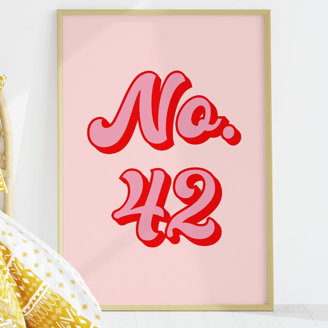 House Number Colourful Retro Wall Art Print