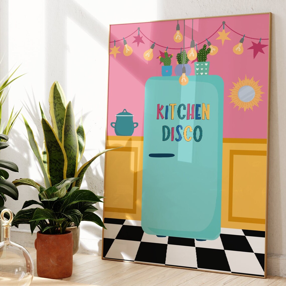 Kitchen Disco, Eclectic Retro Art Print