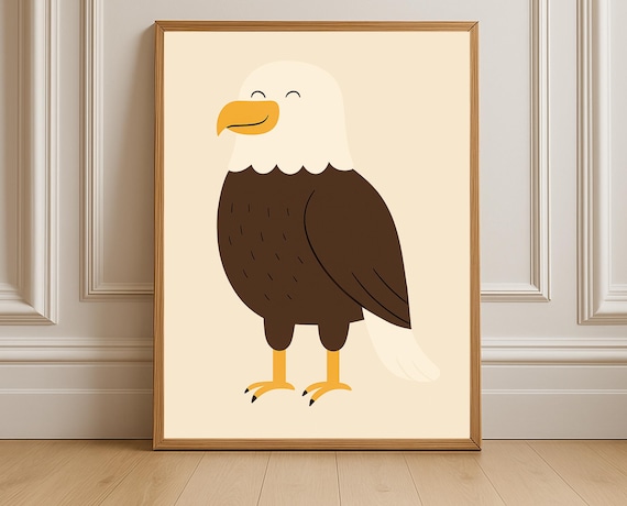 Bald Eagle Cute Wildlife Nursery Art Print
