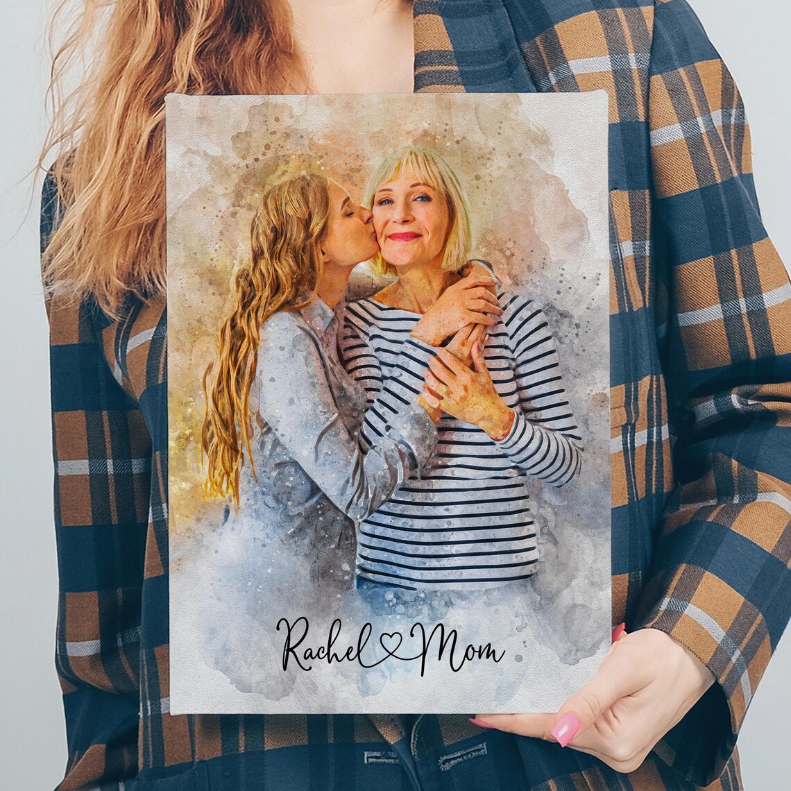 Custom Mom Portrait, Watercolor Art Print - Image 3
