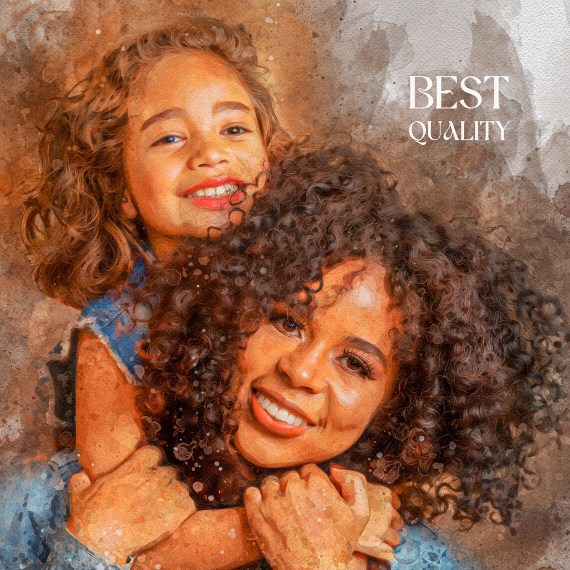 Custom Mom Portrait, Watercolor Art Print - Image 5