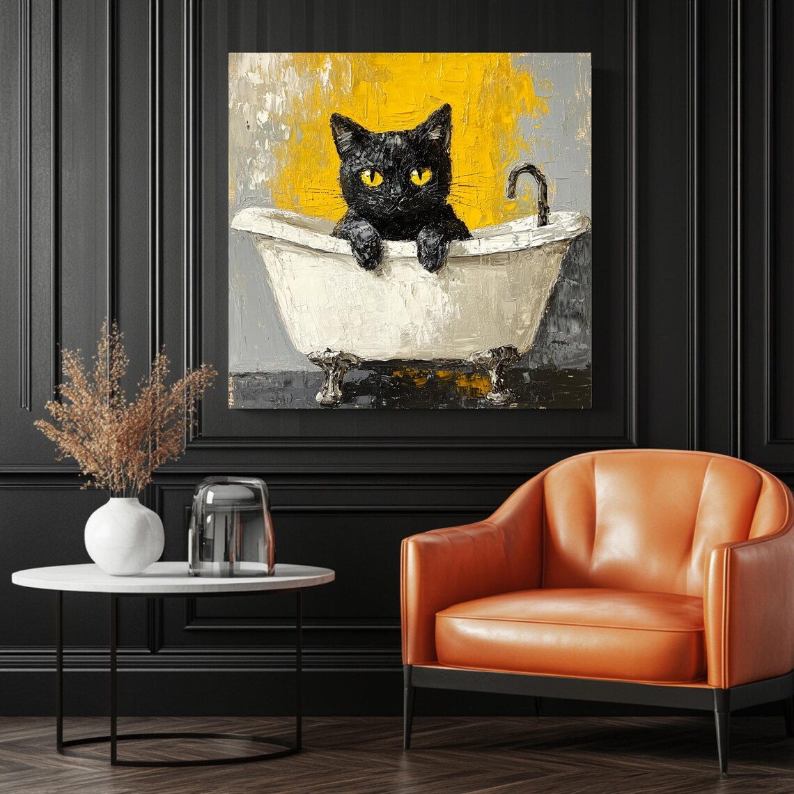 Cat In Bathtub - Maximalist Cat Art Print - Image 3