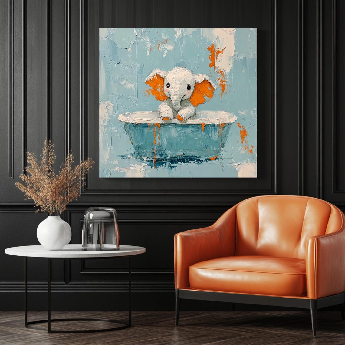 Elephant Bathroom Decor, Funny Animal Art Print - Image 3
