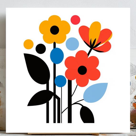 Abstract Flower Art Print, Modern Nursery Decor