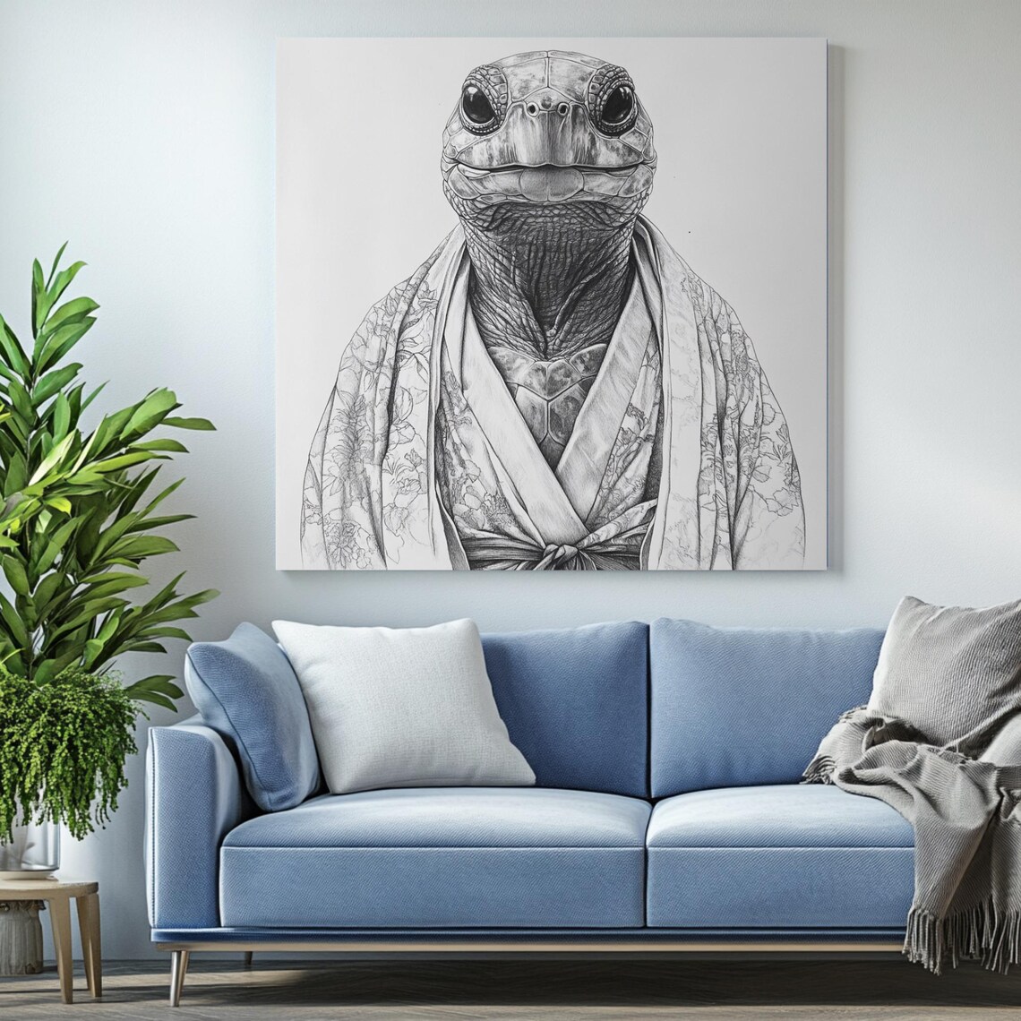 Turtle In Bathrobe, Funny Bathroom Art - Image 2