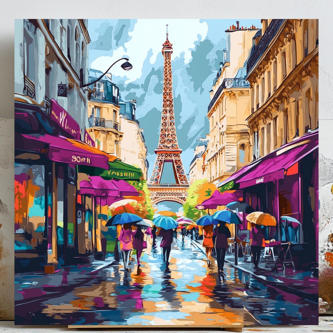 Eiffel Tower Art Poster, Parisian Decor