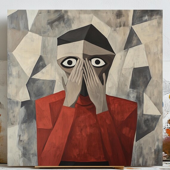 Abstract Face Line Art, Boho Decor