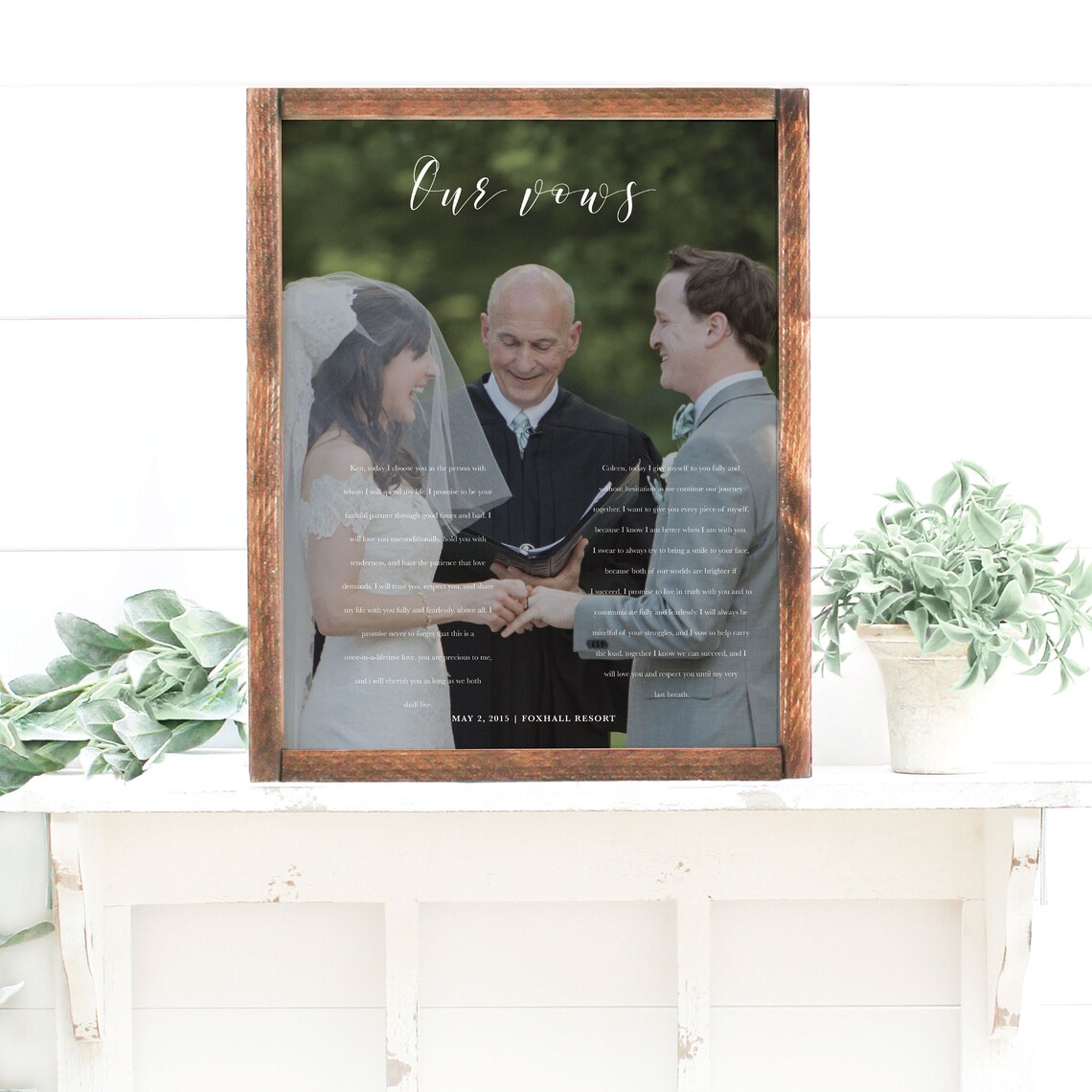 Our Vows Wedding Photo Anniversary Gift Print - Image 2
