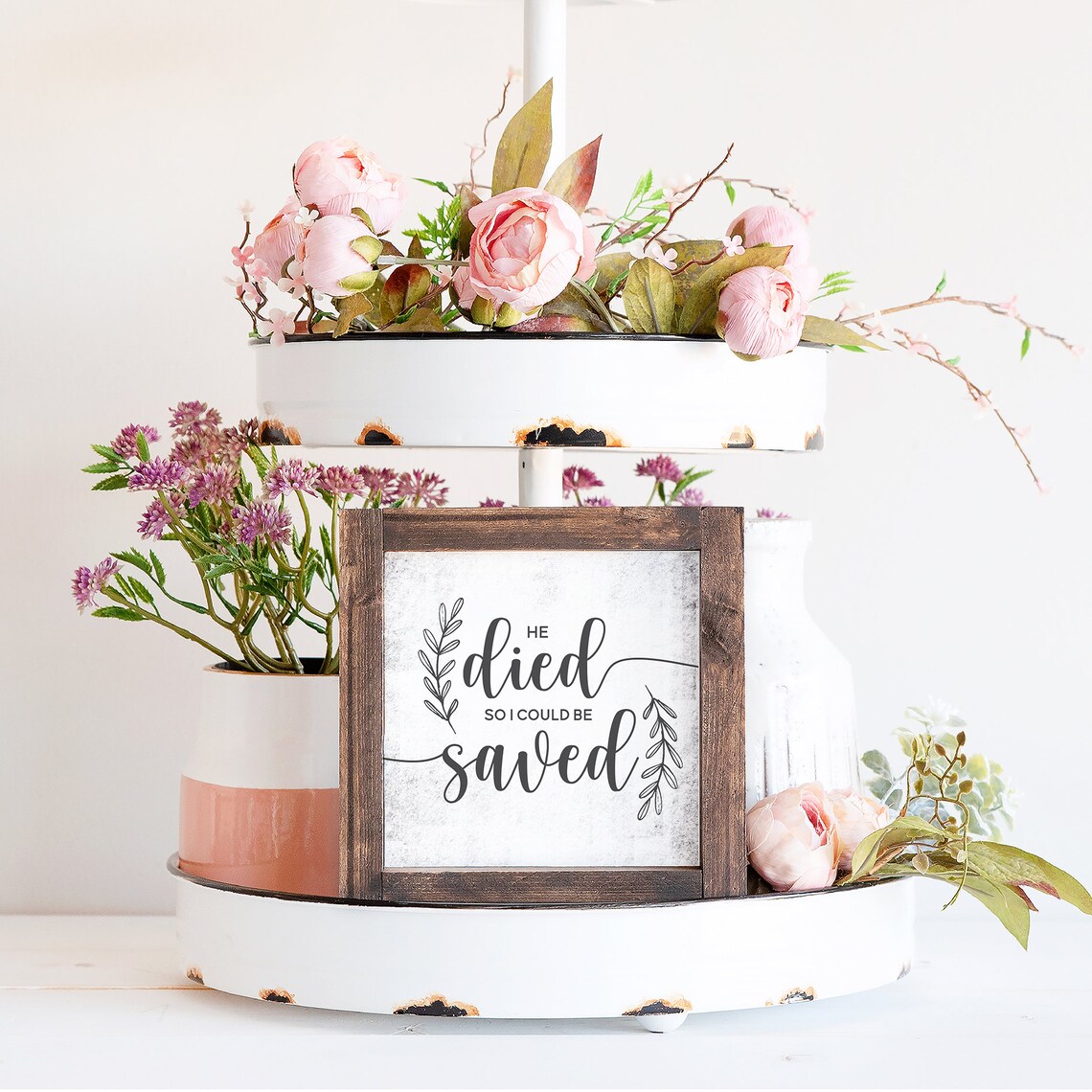 He Died So I Could Be Saved, Easter Quote Art Print - Image 3