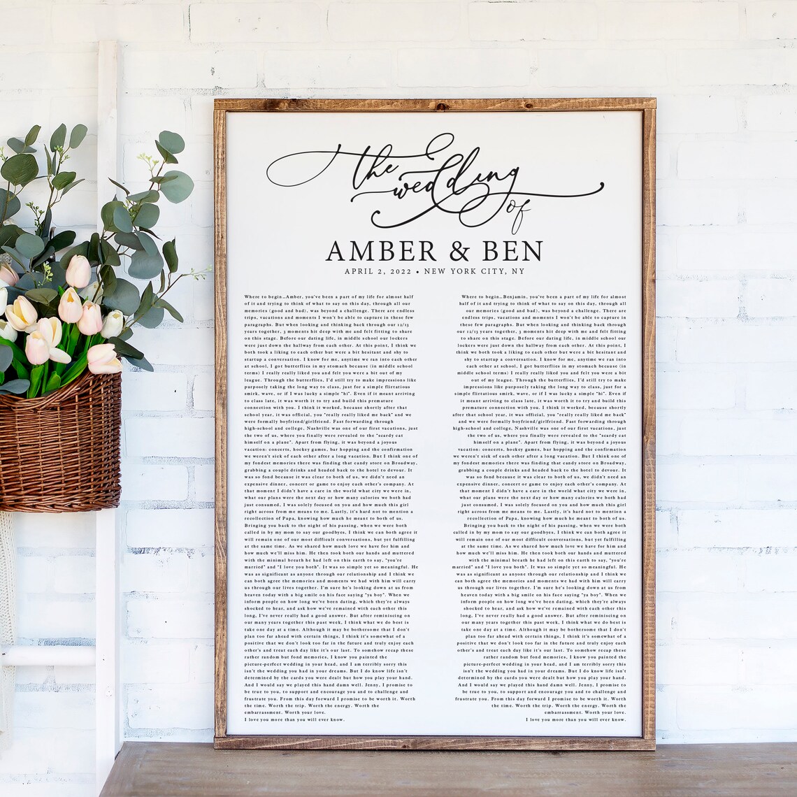 Wedding Vows Custom Wedding Print, Anniversary Gift