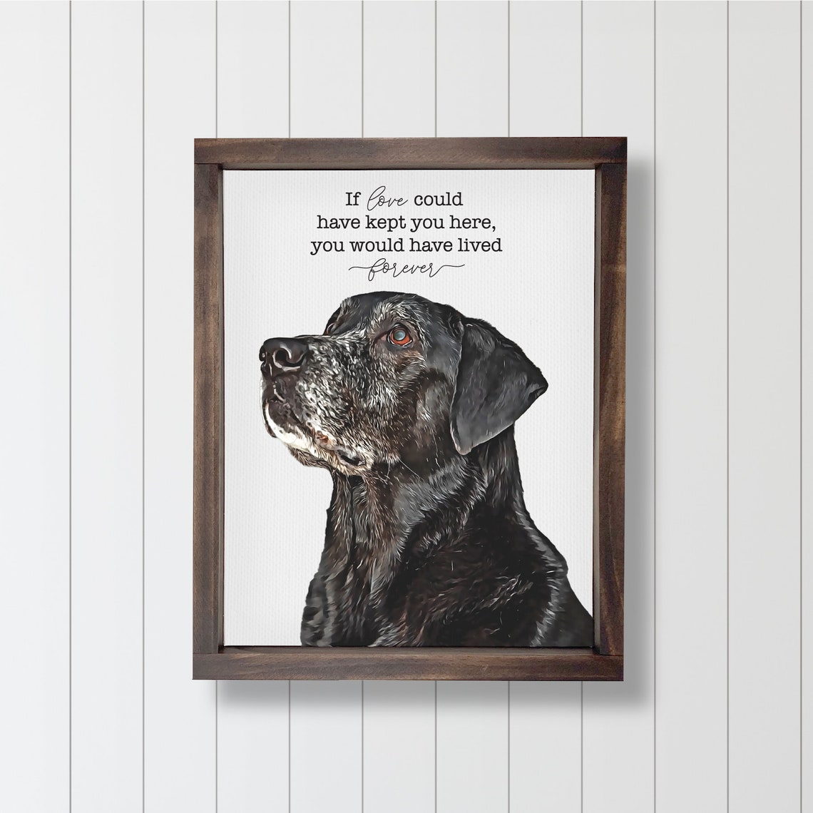 If Love Could Have Kept You Here Dog Memorial Portrait Quote Wall Art