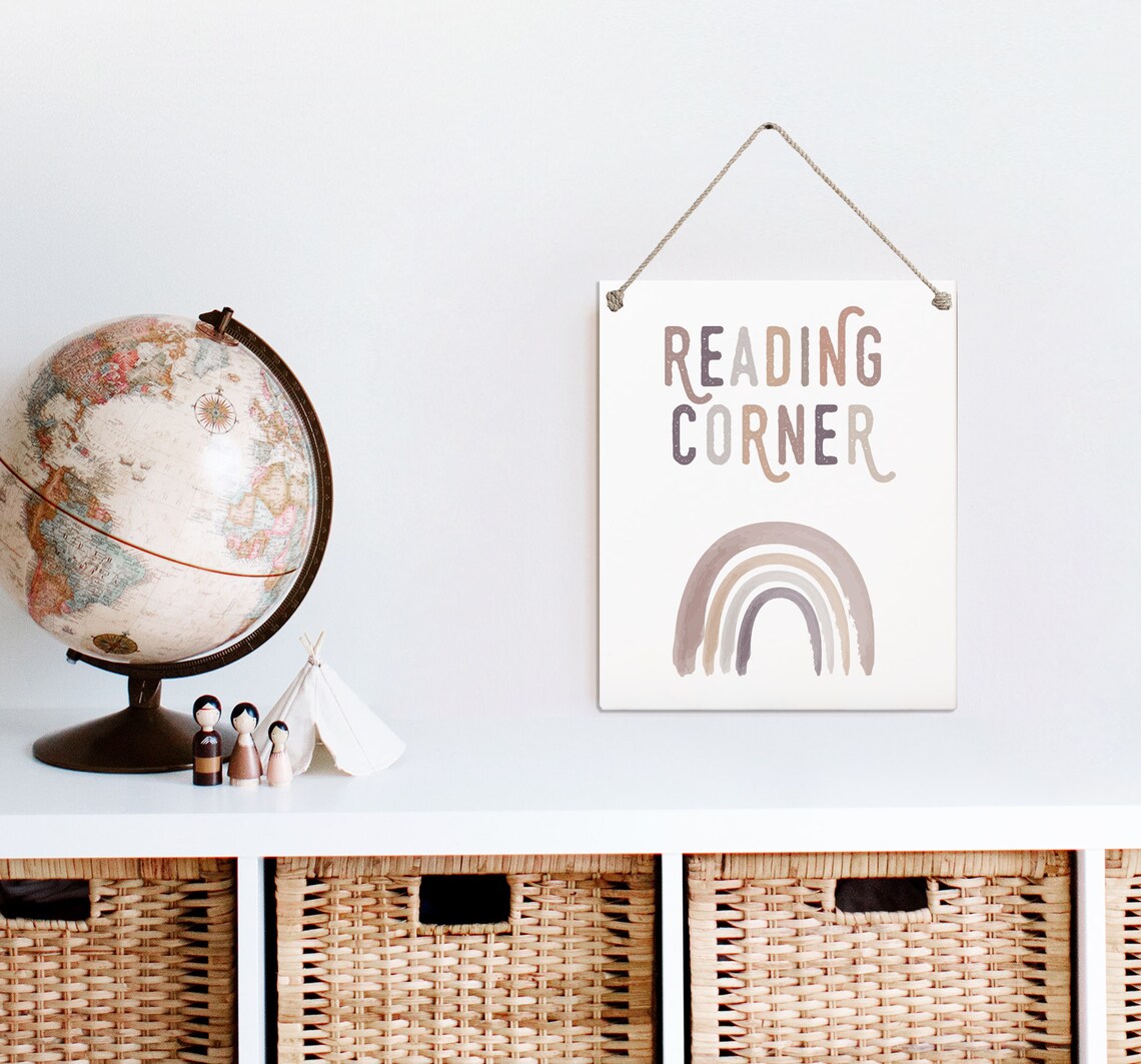 Reading Corner Neutral Kids Study Time Signage - Image 2