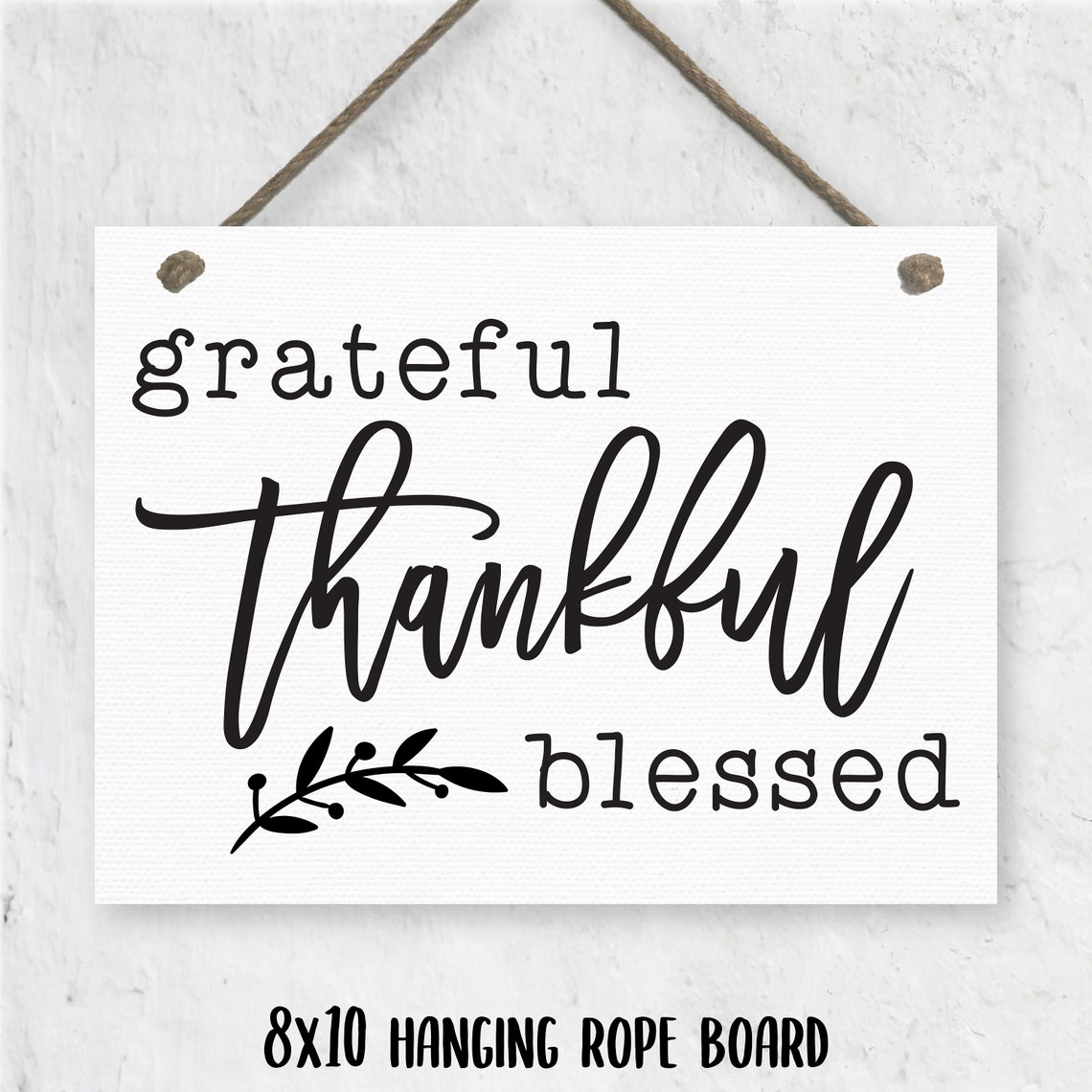 Grateful Thankful Blessed Script Farmhouse Inspirational Wall Poster - Image 2
