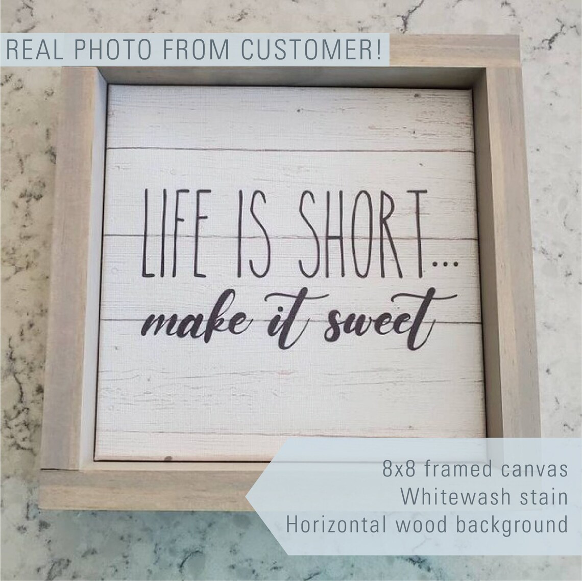 Life Is Short Make It Sweet Funny Kitchen Decor Kitchen Framed Print Wall Decor Background Color Stain Options - Image 2