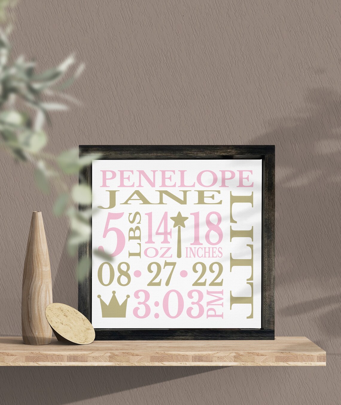 Fairytale Nursery Birth Stats Art Print, Custom Name - Image 2