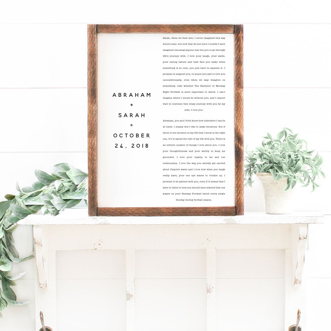 Our Vows Custom Names Dates Wedding Art Print - Image 3