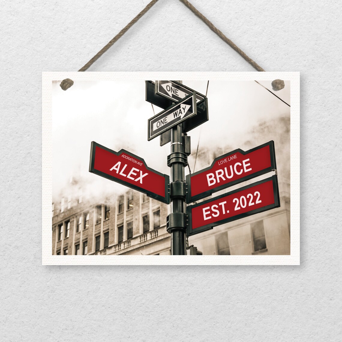 Adoration Ave Love Lane Personalized Street Sign Art Print - Image 2