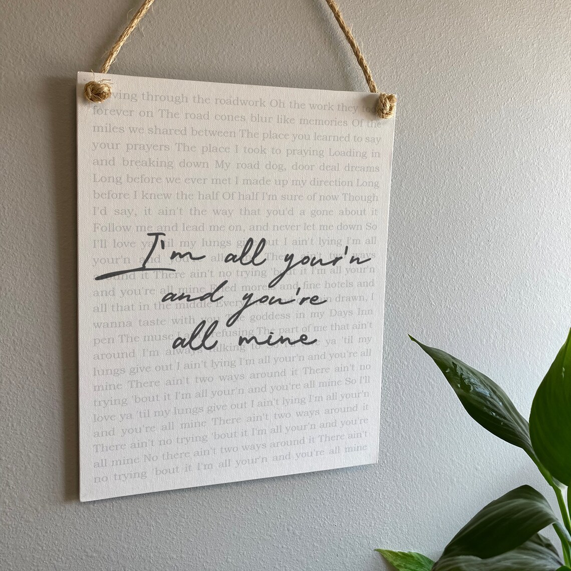 I'm All Your'n and You're All Mine Wedding Song Lyrics Wall Poster - Image 2