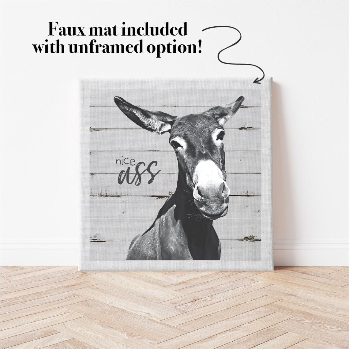 Nice Ass Donkey Funny Animal Adult Humor Rustic Farmhouse Poster - Image 3