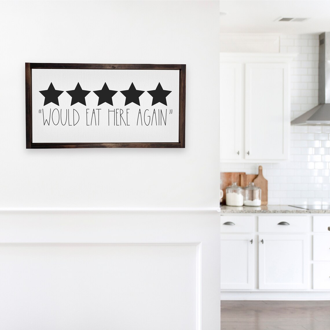 Five Stars Would Eat Here Again Funny Kitchen Decor - Image 3