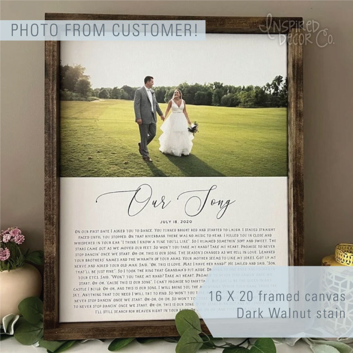 Our Song First Dance Lyrics Art Print, Anniversary Gift - Image 2
