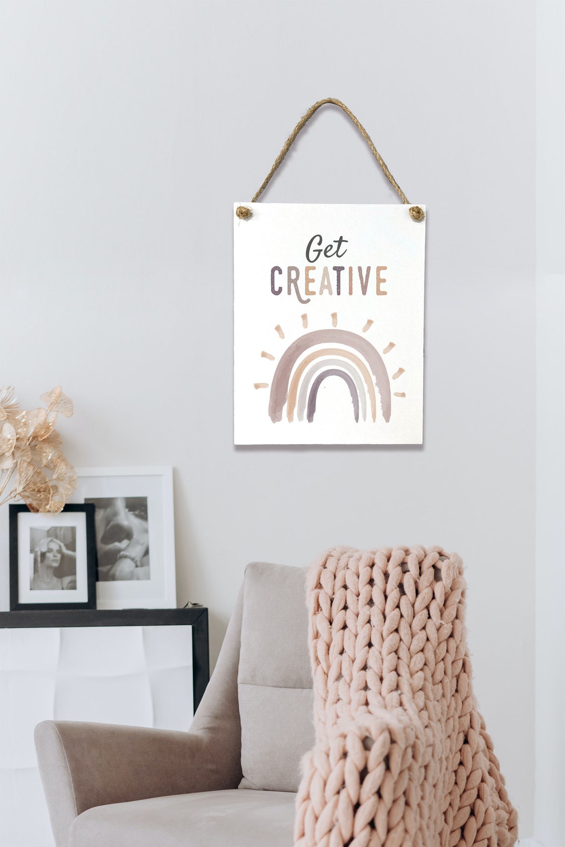 Get Creative Boho Rainbow Kids Art Room Playroom Decor Poster - Image 2