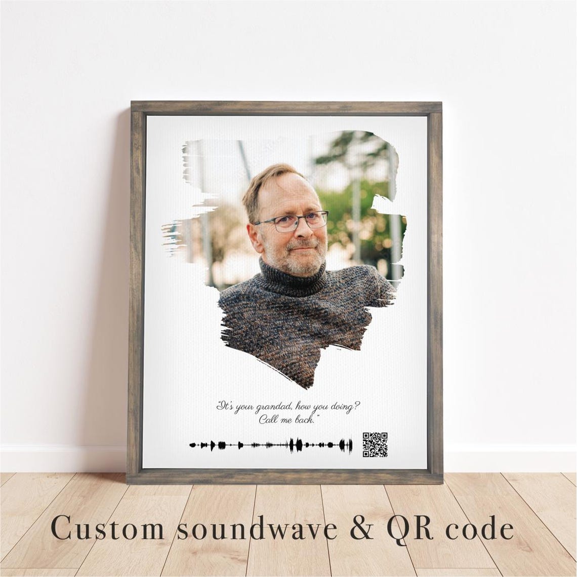 Custom Soundwave Art With QR Code Voice Message Photo Keepsake Poster
