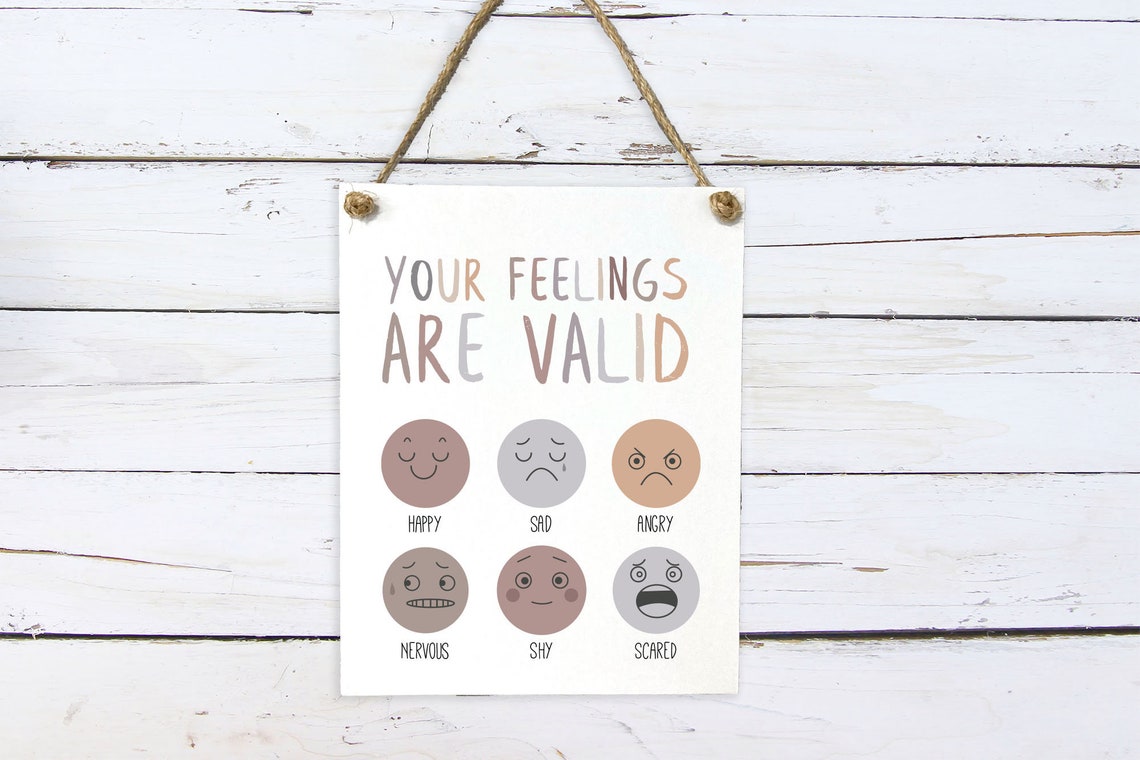 Your Feelings Are Valid Emotions Chart Boho Nursery Decor Poster - Image 2