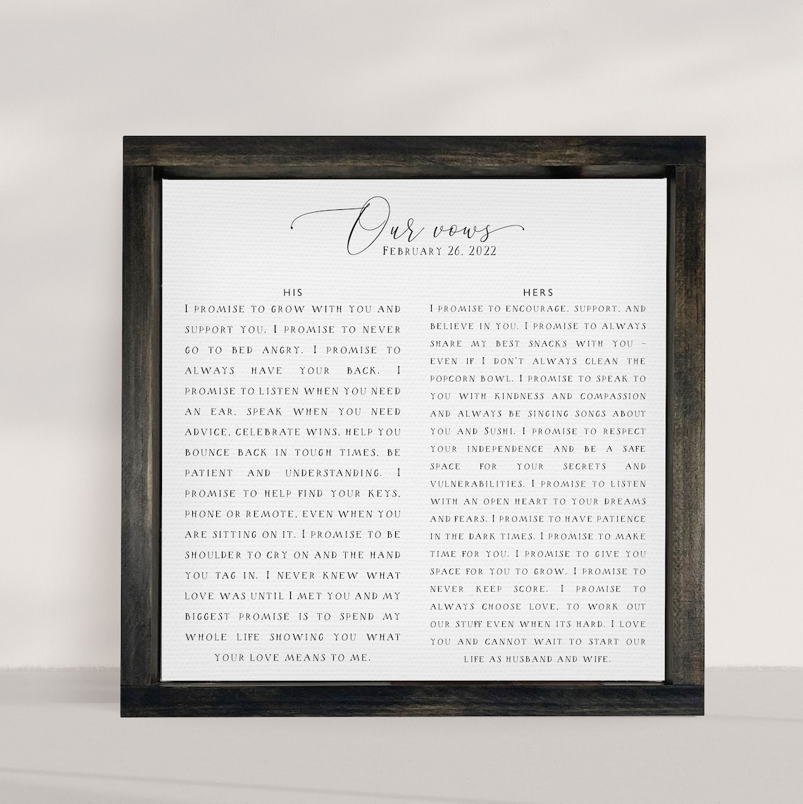 Our Vows, Customizable Wedding Vows Poster - Image 3