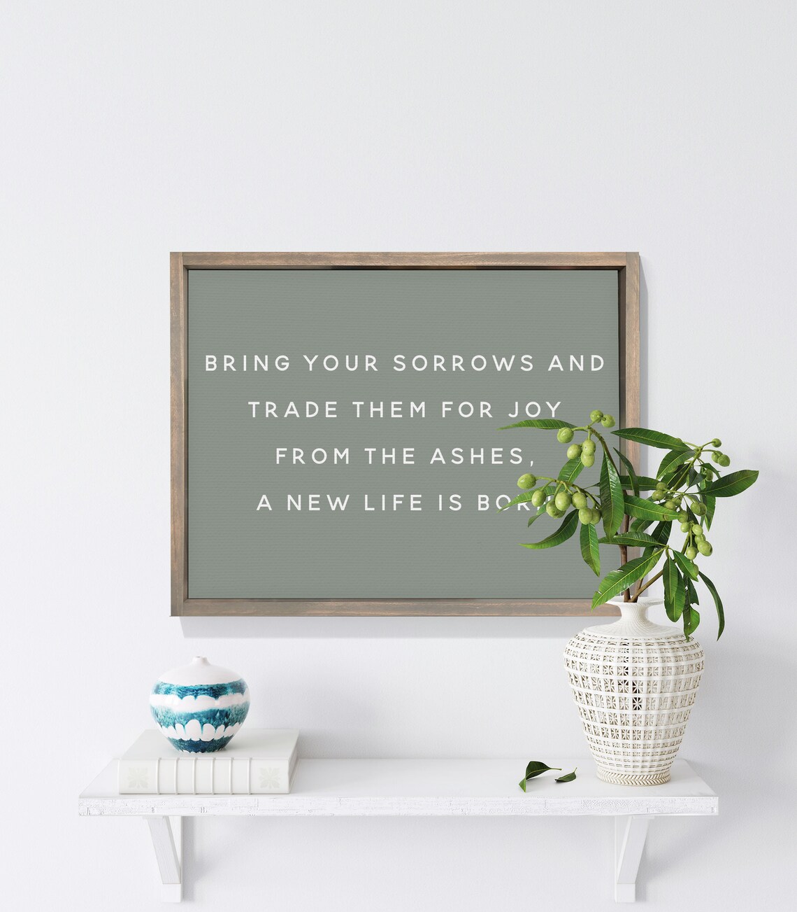 Bring Your Sorrows and Trade Them for Joy Christian Quote Wall Poster - Image 3