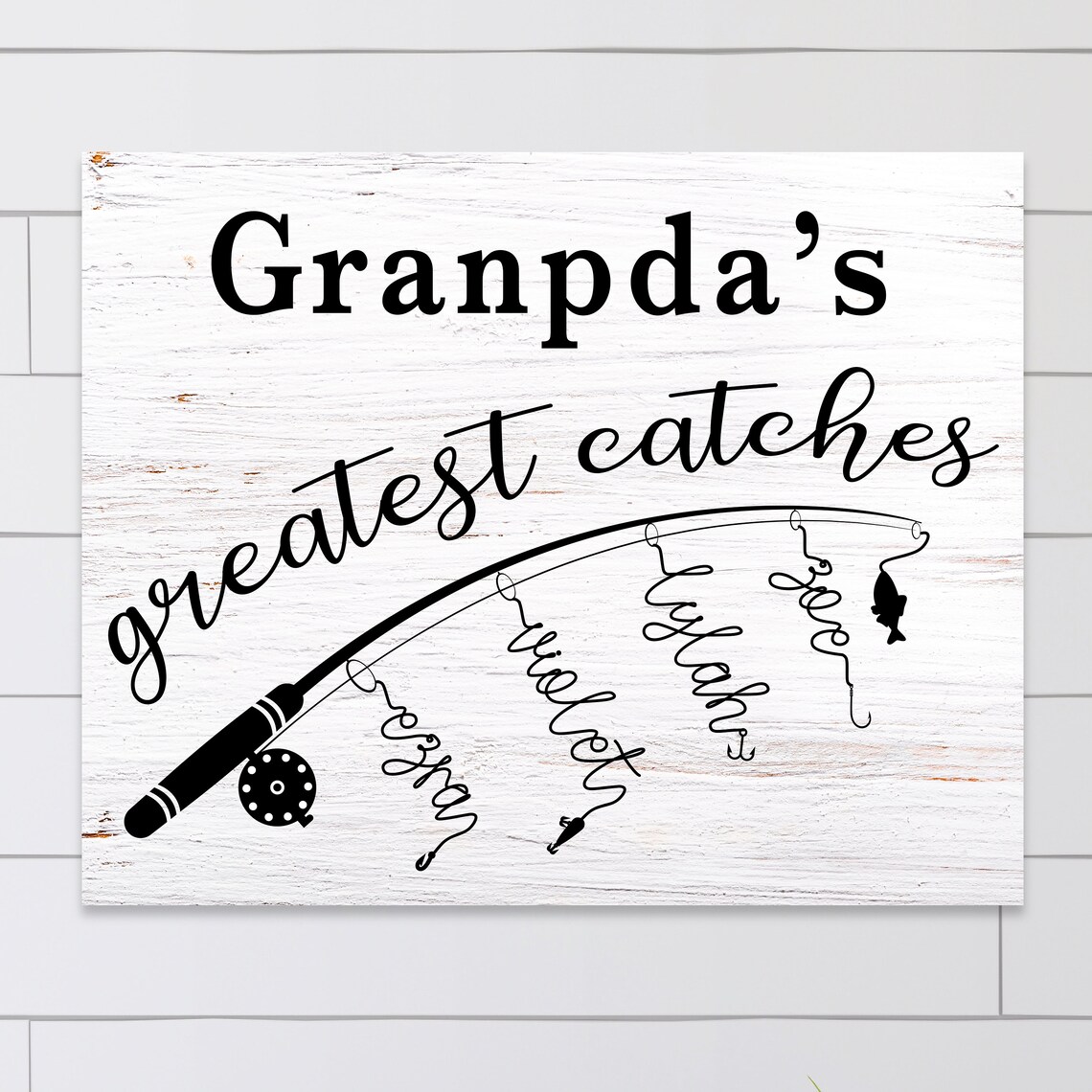 Gone Fishing Greatest Catch, Rustic Fishing Wall Art Print - Image 3