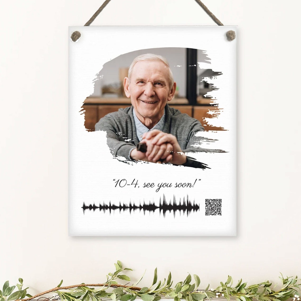 Custom Soundwave Art Photo with QR Code Personalized Voice Gift Poster - Image 2