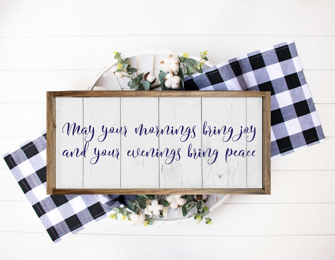 May Your Mornings Bring Joy Irish Blessing Whitewash Wood Poster