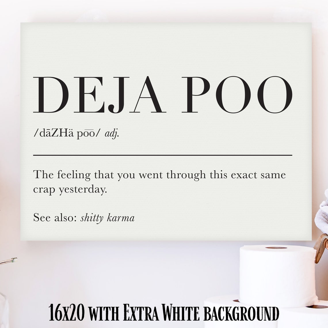Deja Poo Definition Funny Dictionary Style Bathroom Wall Art - Image 3