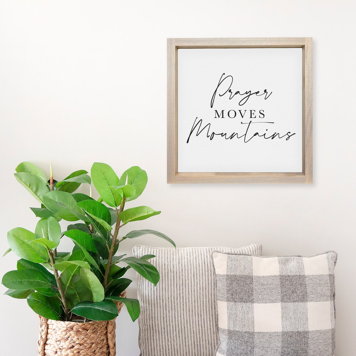 Prayer Moves Mountains Religious Script Quote Wall Art Decor - Image 3
