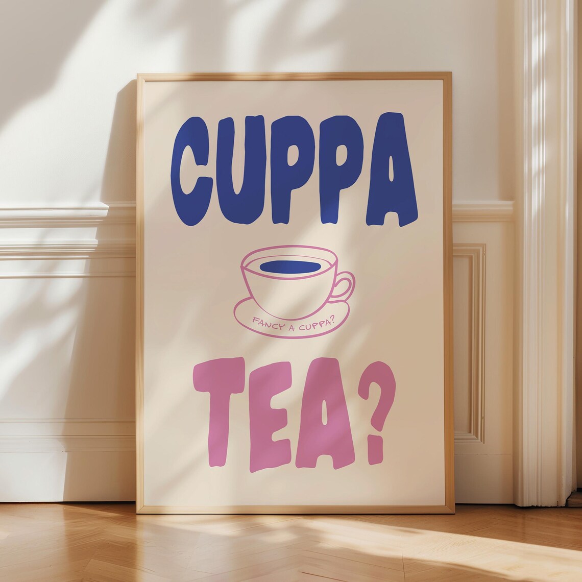 Cuppa Tea Cute Maximalist Kitchen Art Print