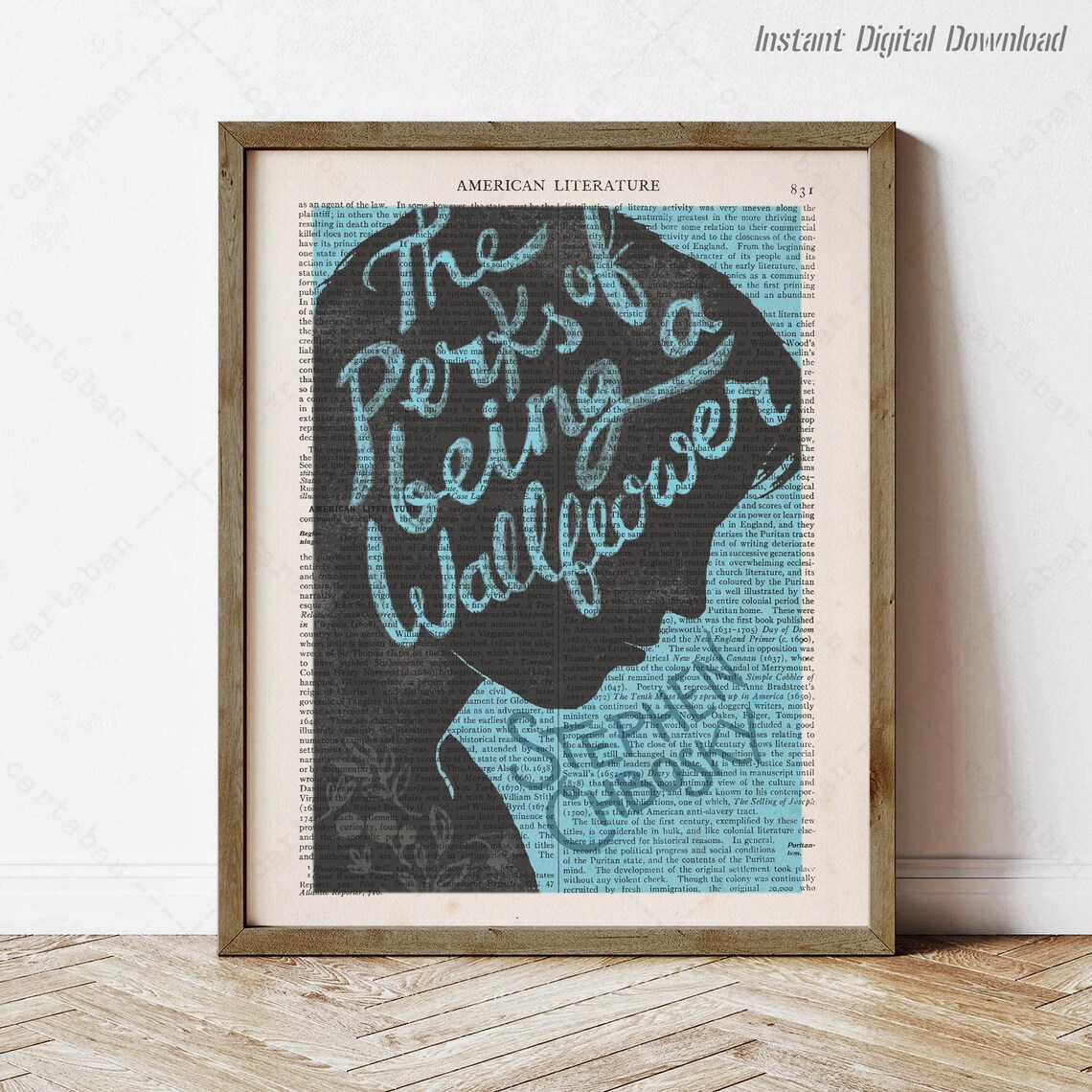 The Perks Of Being A Wallflower Silhouette Book Art Wall Poster Gift