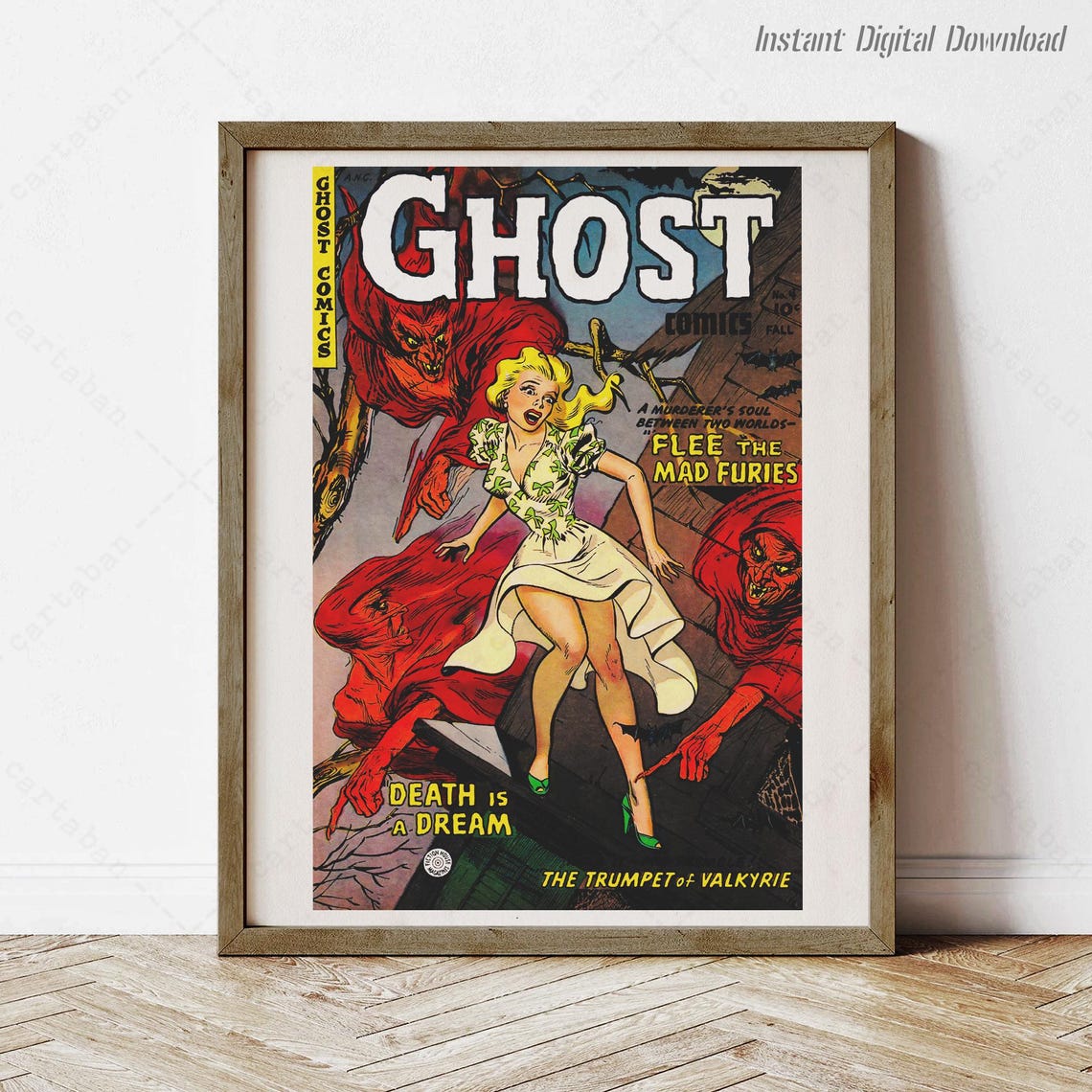 Ghost Comics No 4 Cover Fall Horror Comic Flee The Mad Furies Poster