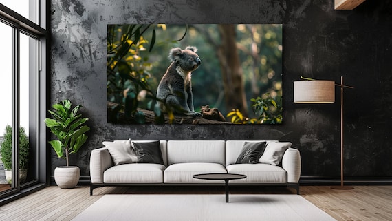 Koala Bear Branch Green Forest Sunlight Cute Wildlife Poster