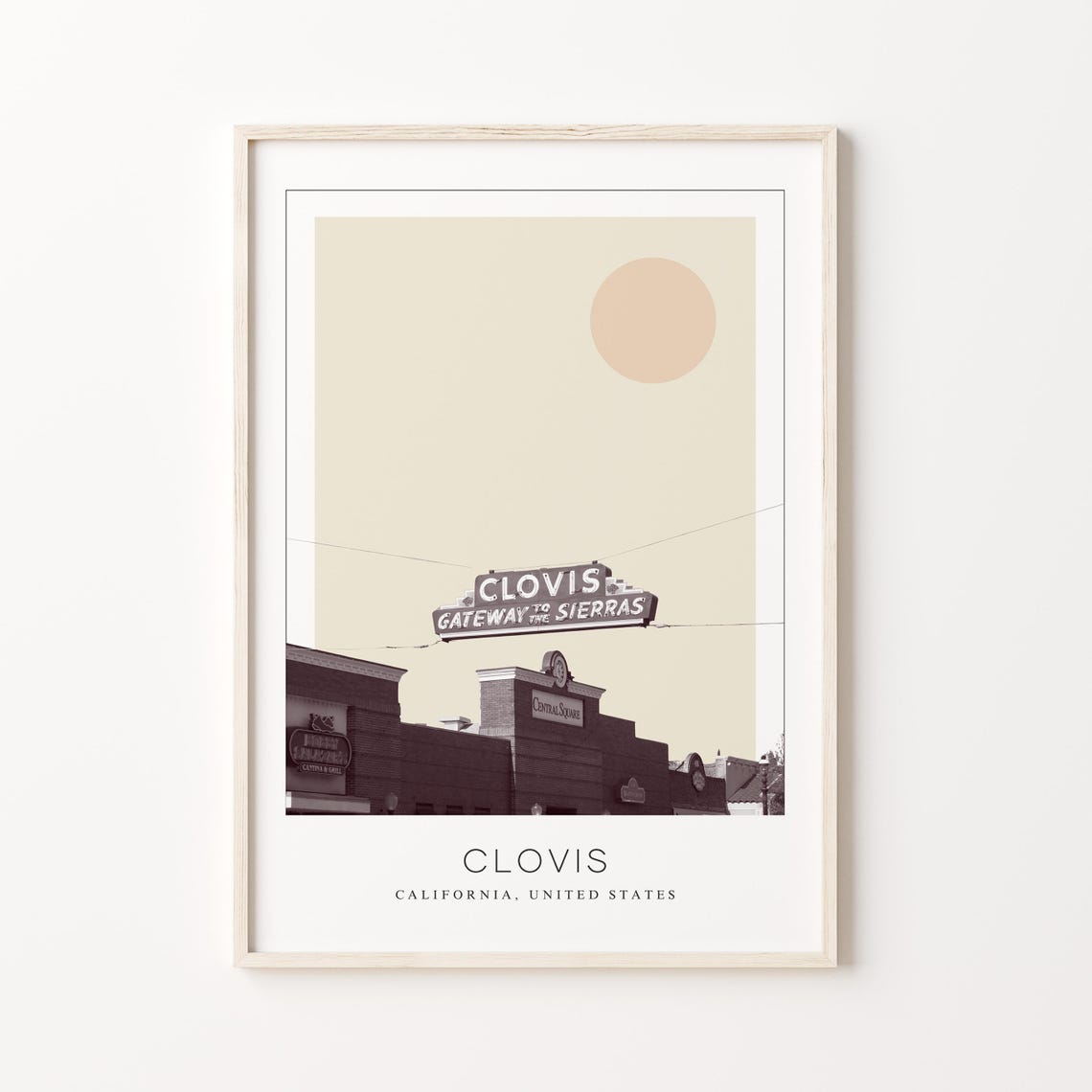 Clovis California Gateway To The Sierras Old Town Neon Sign Poster