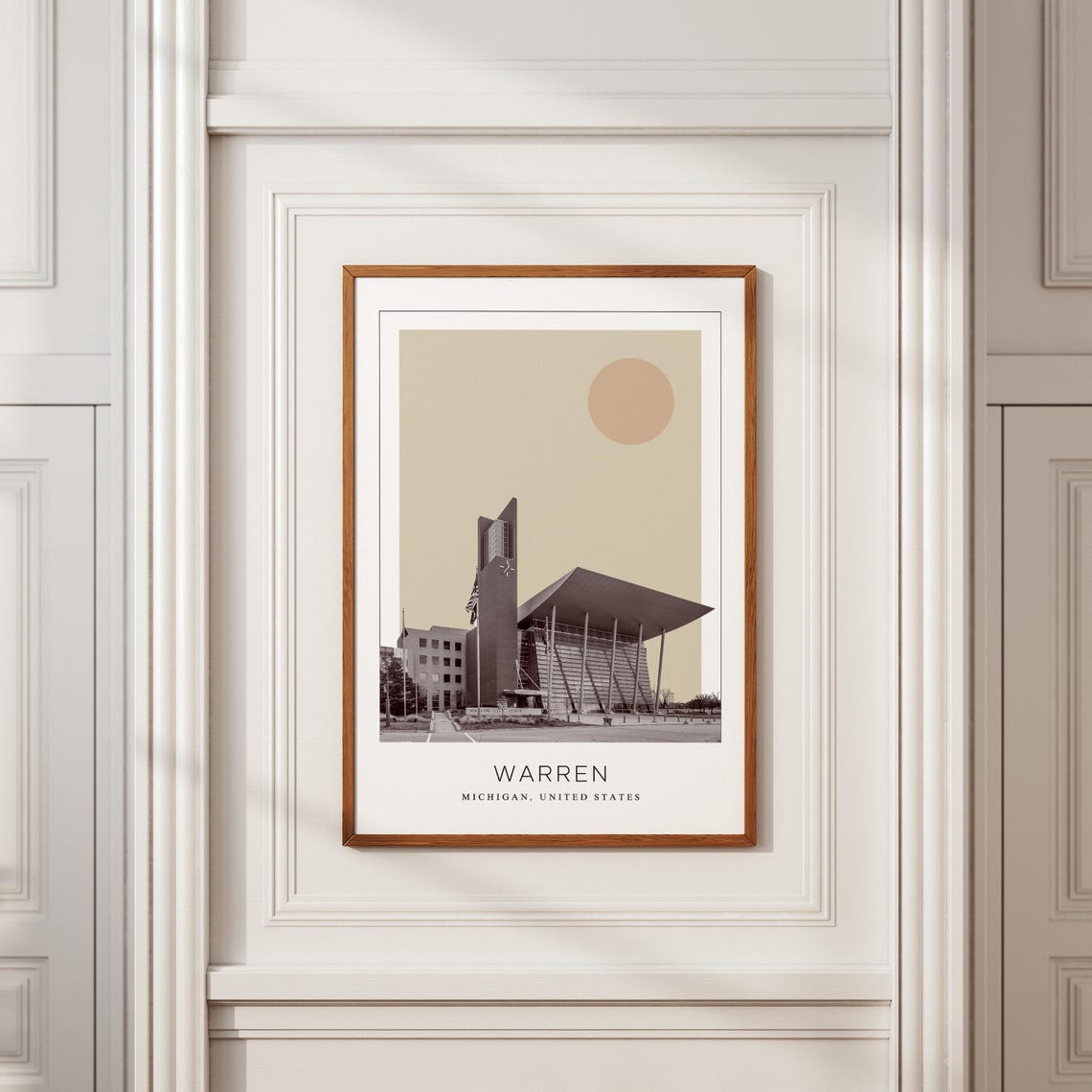 Warren Modern Civic Building Minimalist Michigan Travel City Poster - Image 2