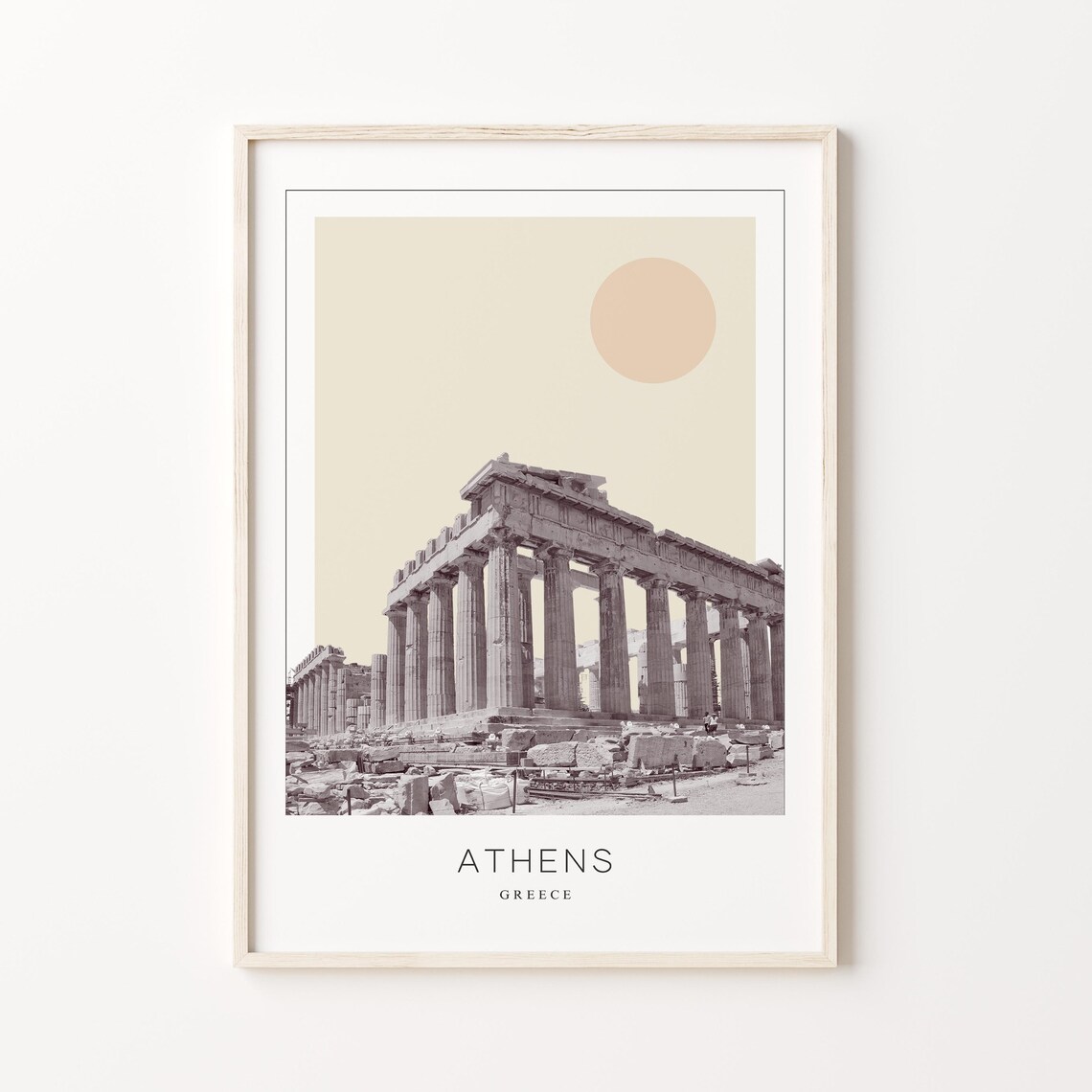 Athens Minimalistic Travel Poster, Greece Art Print