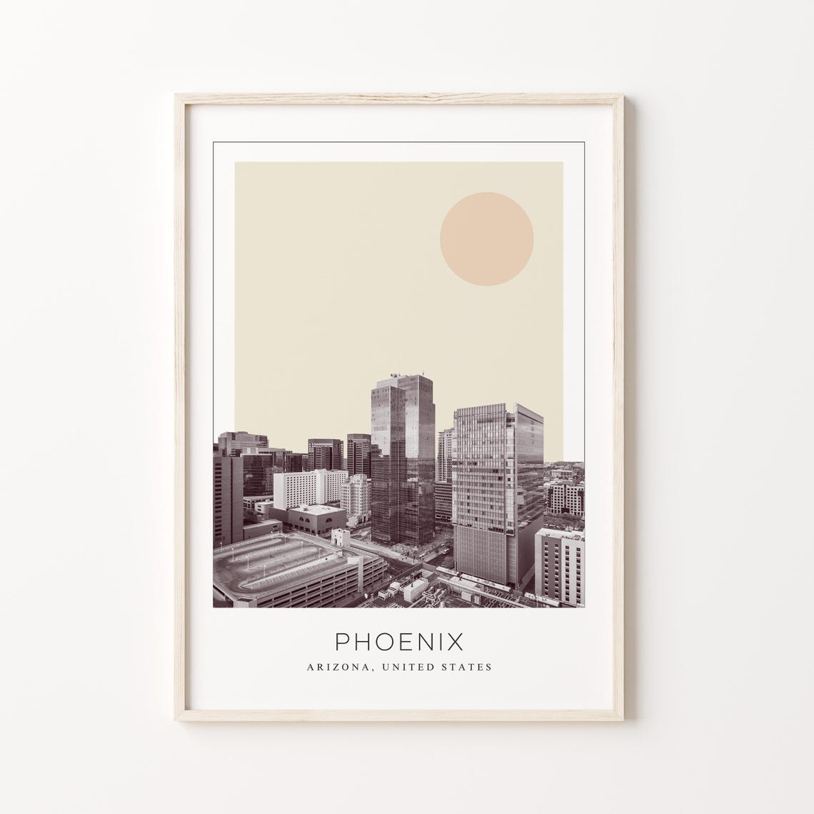 Phoenix Arizona Downtown Skyscrapers Minimalist Travel Poster