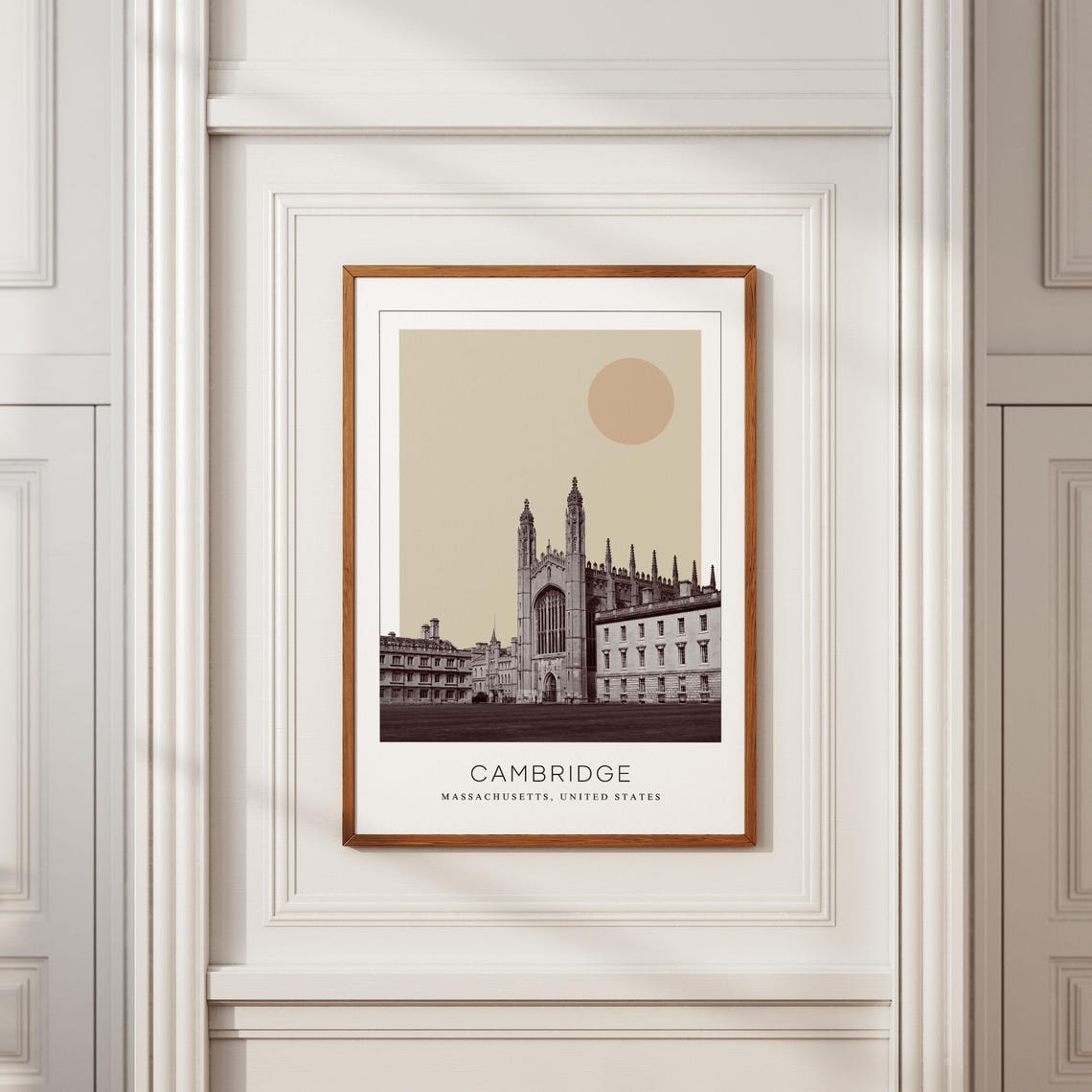 Cambridge Massachusetts Gothic Chapel Architecture Minimalist Poster - Image 2