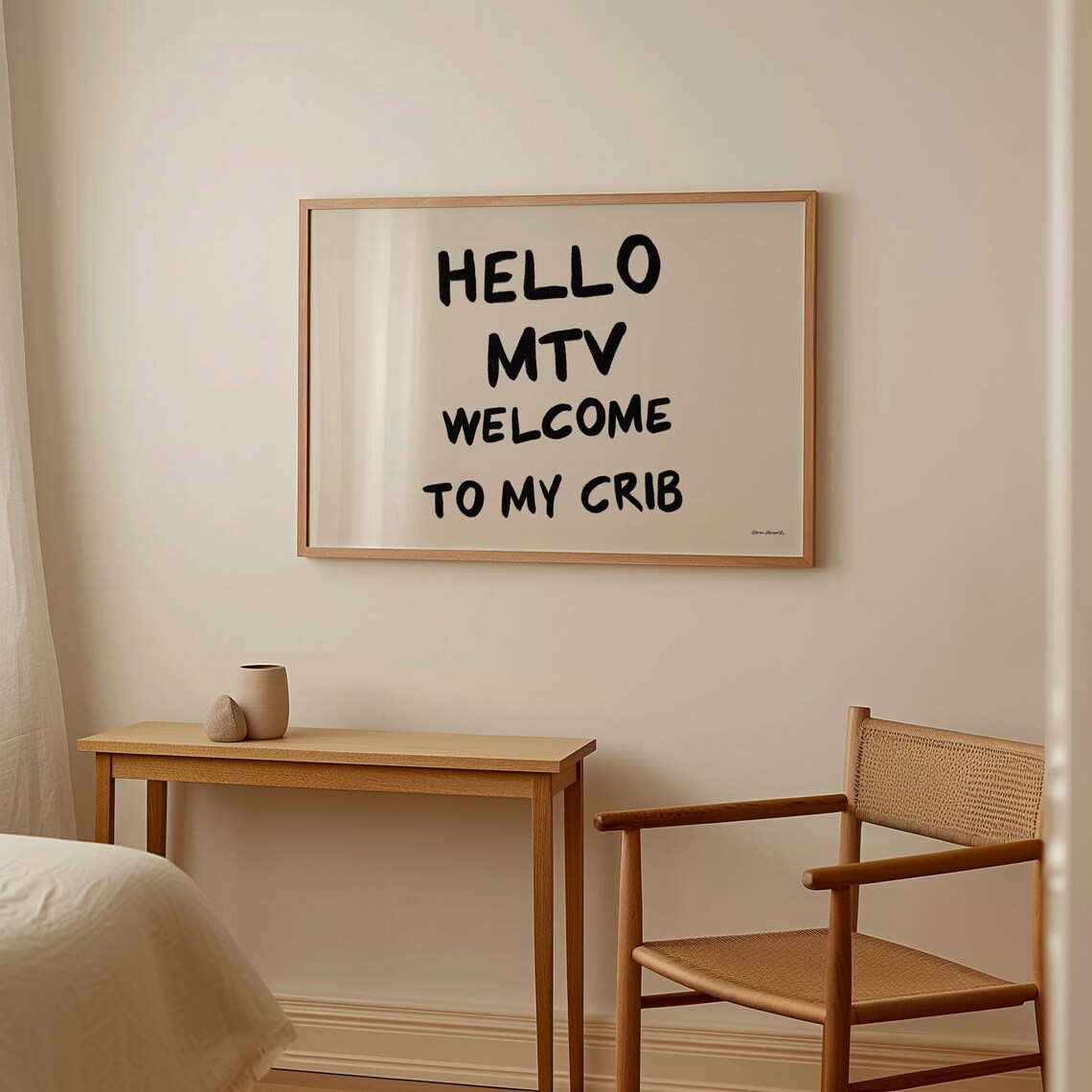 Hello MTV Welcome To My Crib Funny Retro Pop Culture Quote Poster - Image 4