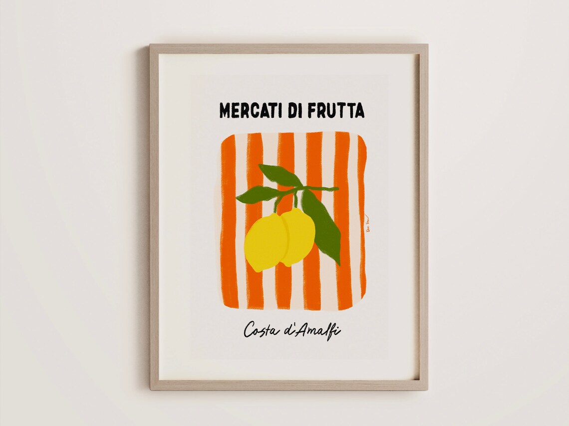 Mercati Di Frutta Amalfi Lemon Italian Fruit Market Wall Poster - Image 2