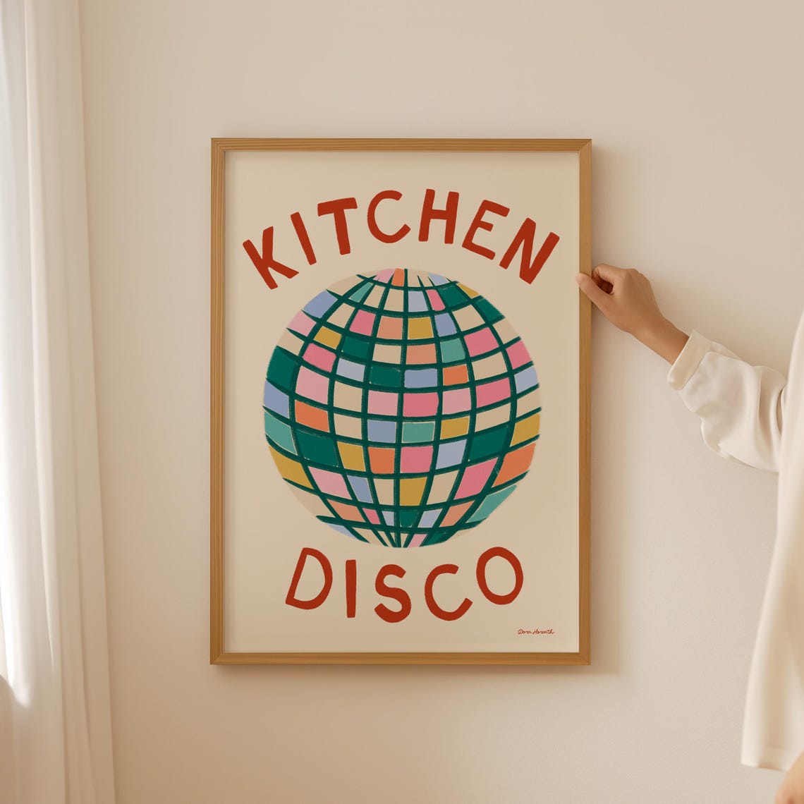 Kitchen Disco Colorful Disco Ball Retro Maximalist Party Poster - Image 4