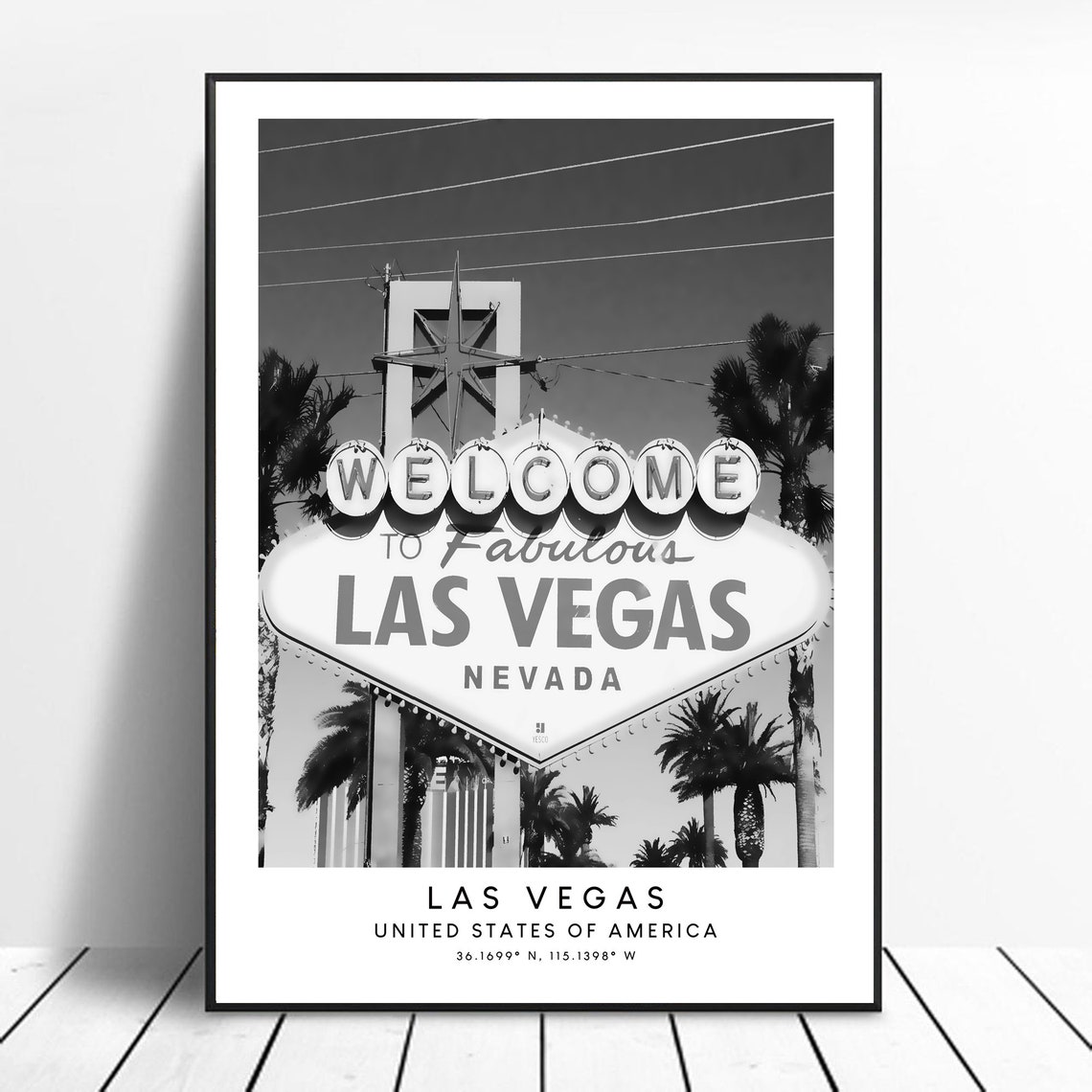 Las Vegas Travel Print Black And White Las Vegas Poster Minimalist Las Vegas Wall Art Las Vegas Wall Print Las Vegas Gift Print