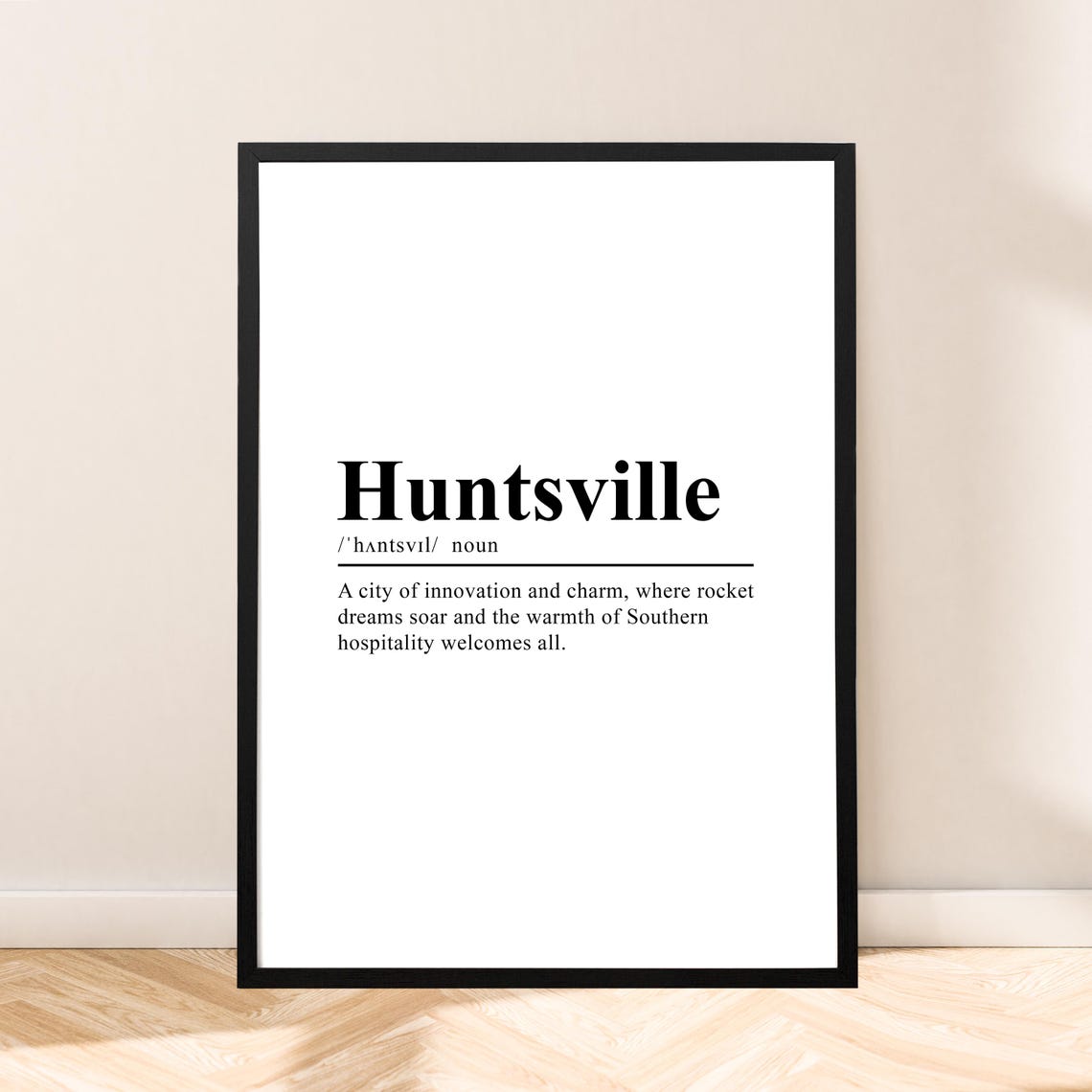Huntsville Alabama Print Huntsville Wall Art Wall Quote Huntsville Poster Dictionary Print Minimalist Huntsville Wall Poster Wall Dcor Gift