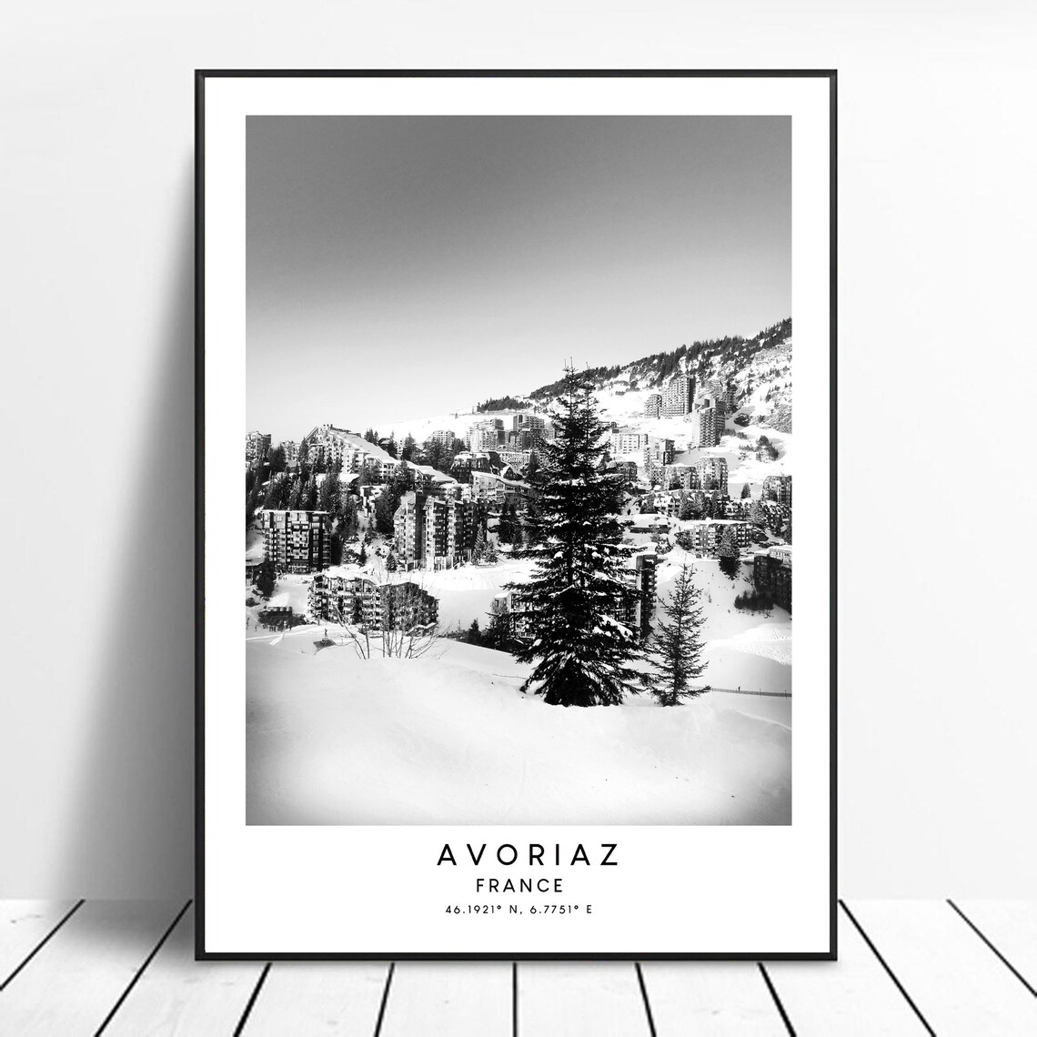 Avoriaz Minimalist Travel Art Print, Avoriaz France